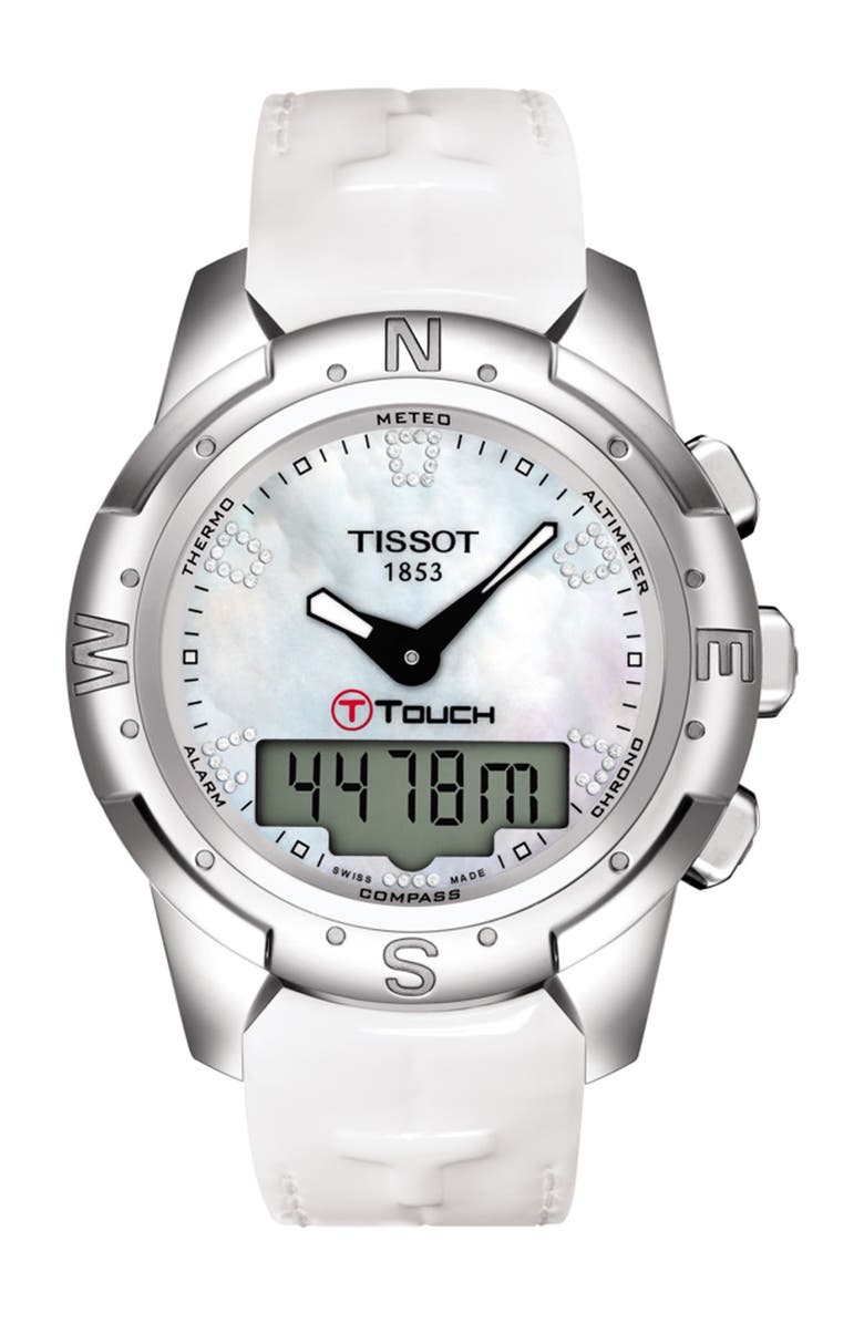 Tissot T-Touch II Leather Watch, 43.3mm, Main, color,