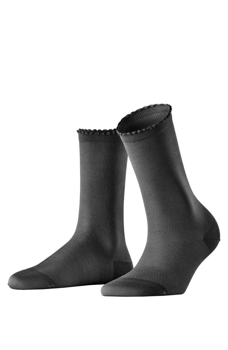 Falke Bold Dot Sustainable Cotton Socks, Main, color, Black