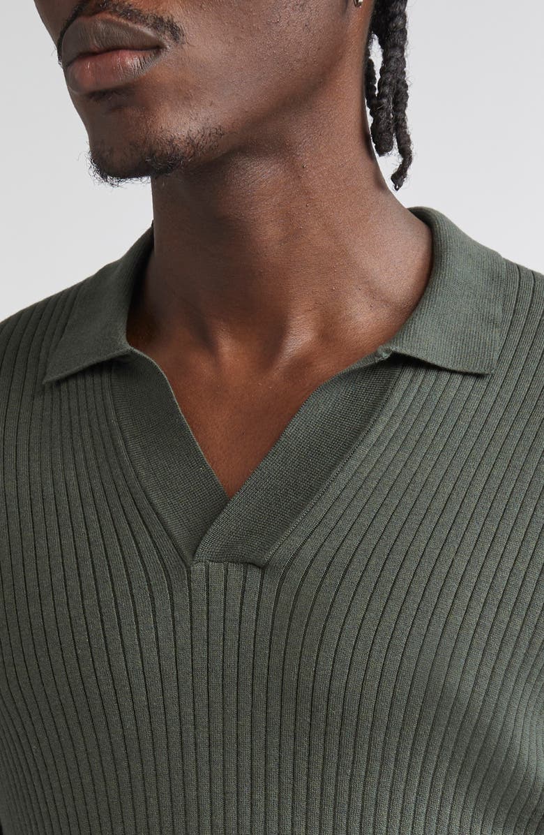 Sunspel Fine Rib Silk & Cotton Polo, Alternate, color, Dusk Green