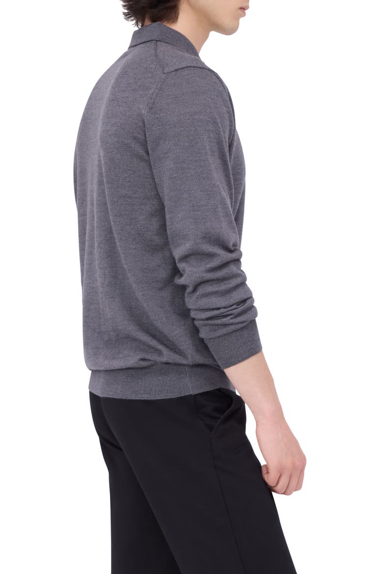 Merino Wool Polo Sweater, Alternate, color, ANTHRACITE