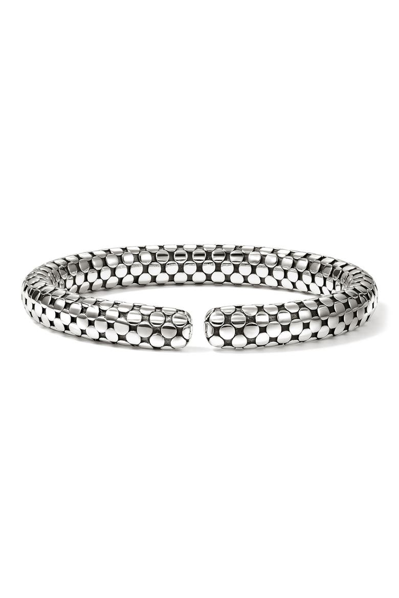Dot Coil Cuff Bracelet, Alternate, color, SILVER