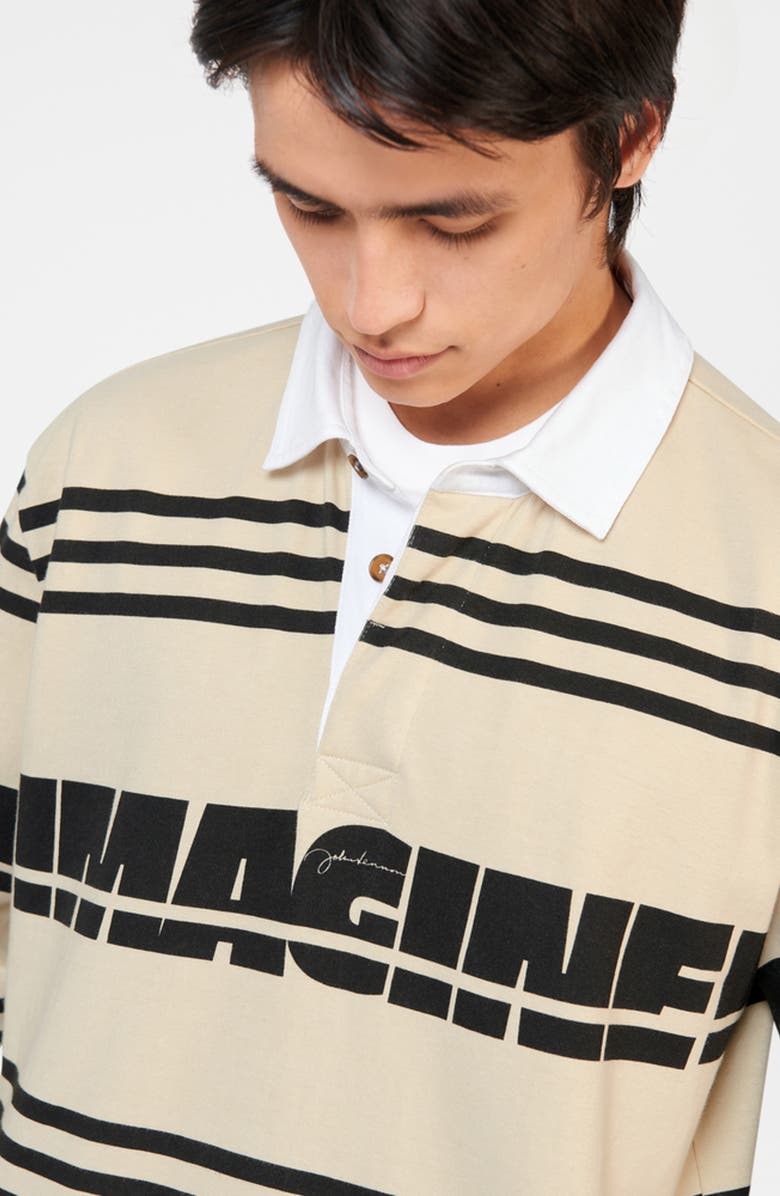 Ben Sherman x John Lennon Imagine Stripe Cotton Rugby Shirt, Alternate, color, 