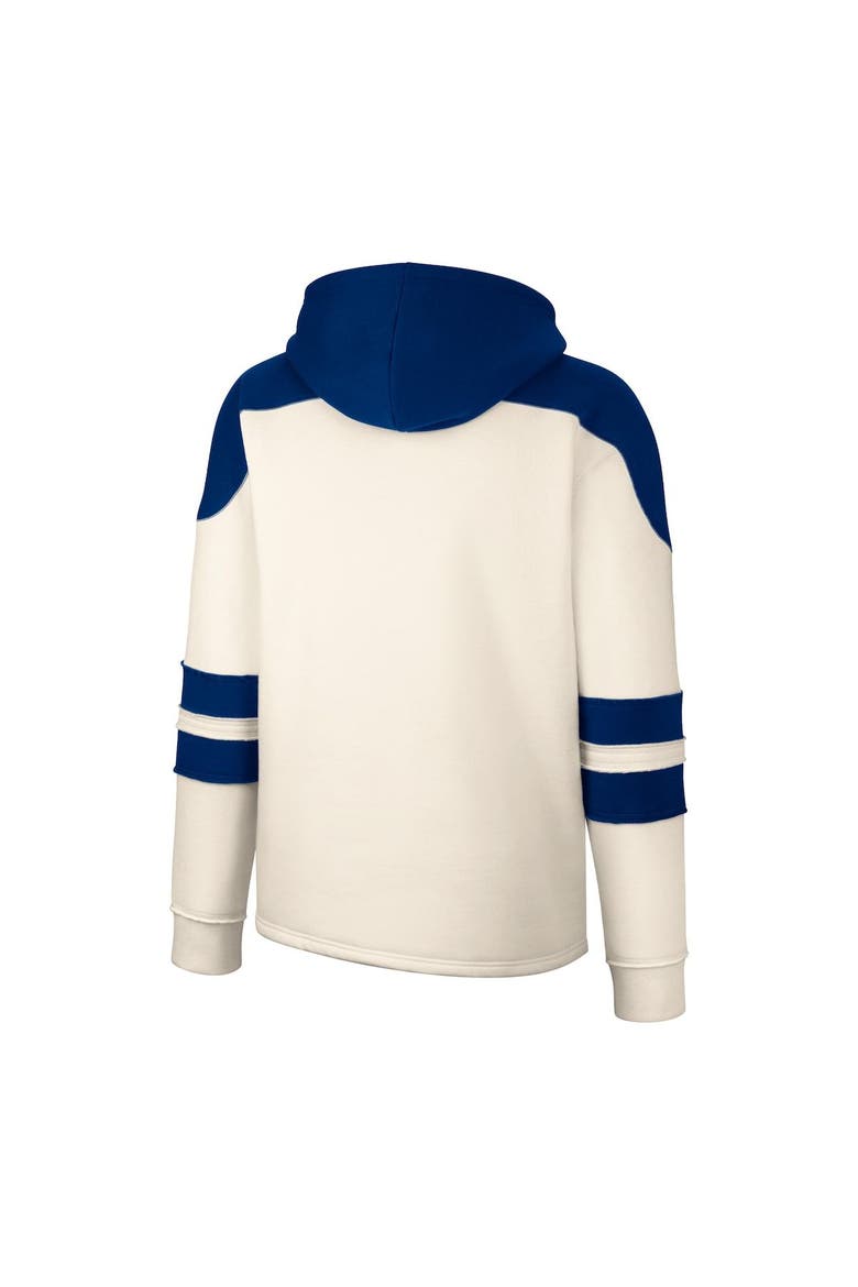 Men's Colosseum Cream West Virginia Mountaineers Lace-Up 4.0 Vintage Pullover Hoodie, Alternate, color, Cream