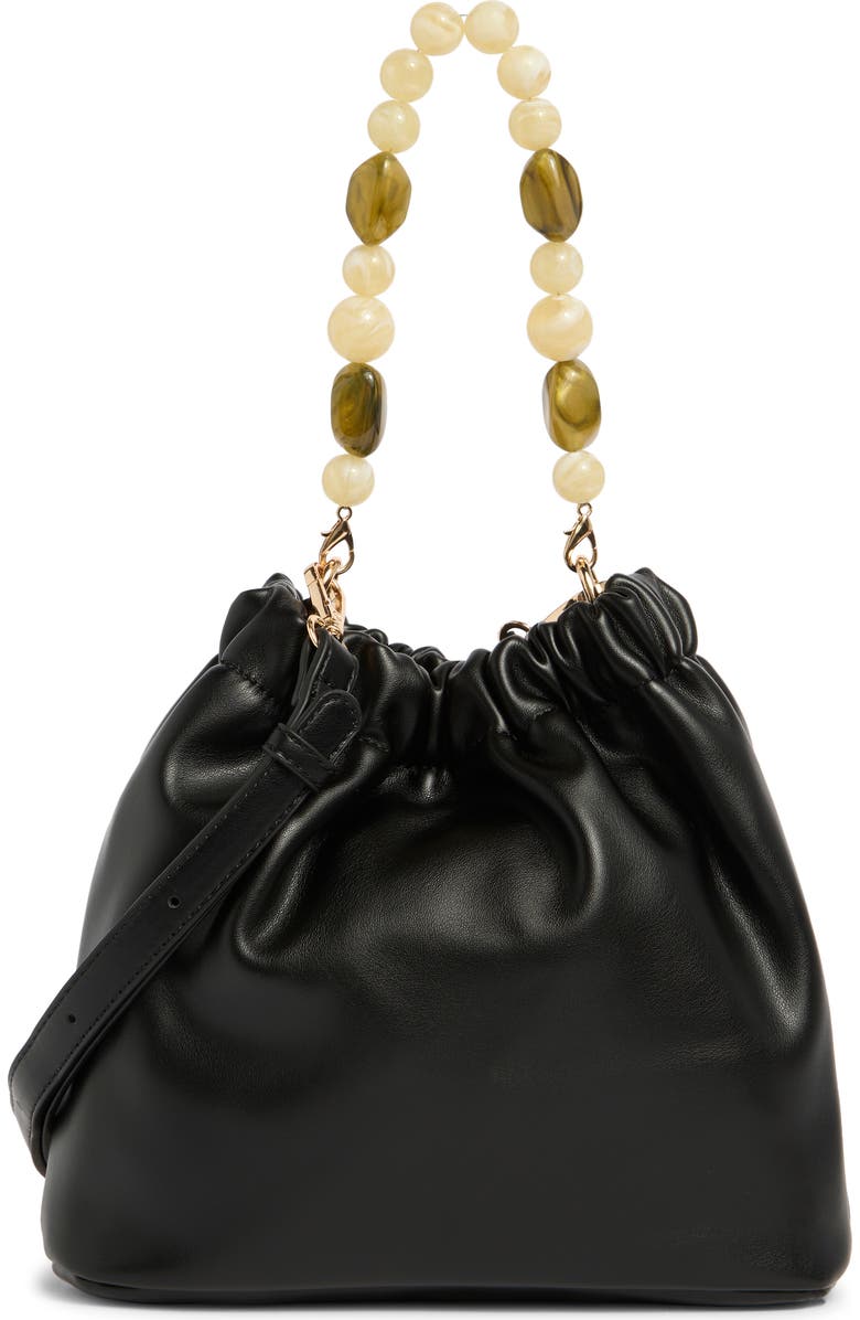 URBAN EXPRESSIONS HANDBAGS Beaded Handle Crossbody Bag, Main, color, Black