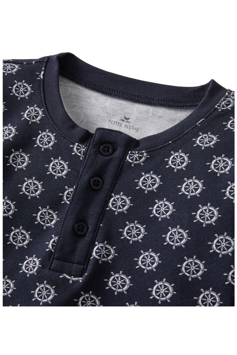 Kids' Captain's Compass Fitted Two-Piece Pima Cotton Short Pajamas, Main, color, NAVY