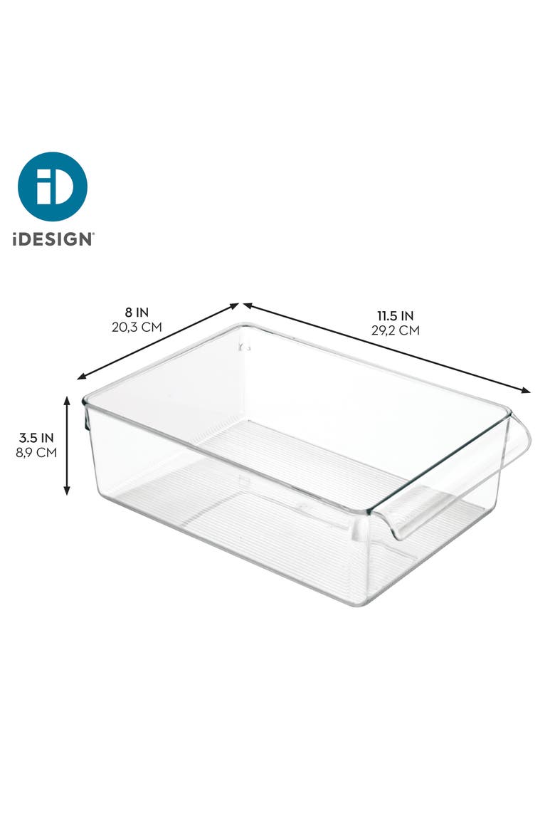 miDesign Fridge Storage Bin with Handle - Fridge Tray for Cheeses and Snacks - Set of 4 - Clear, Alternate, color, Clear