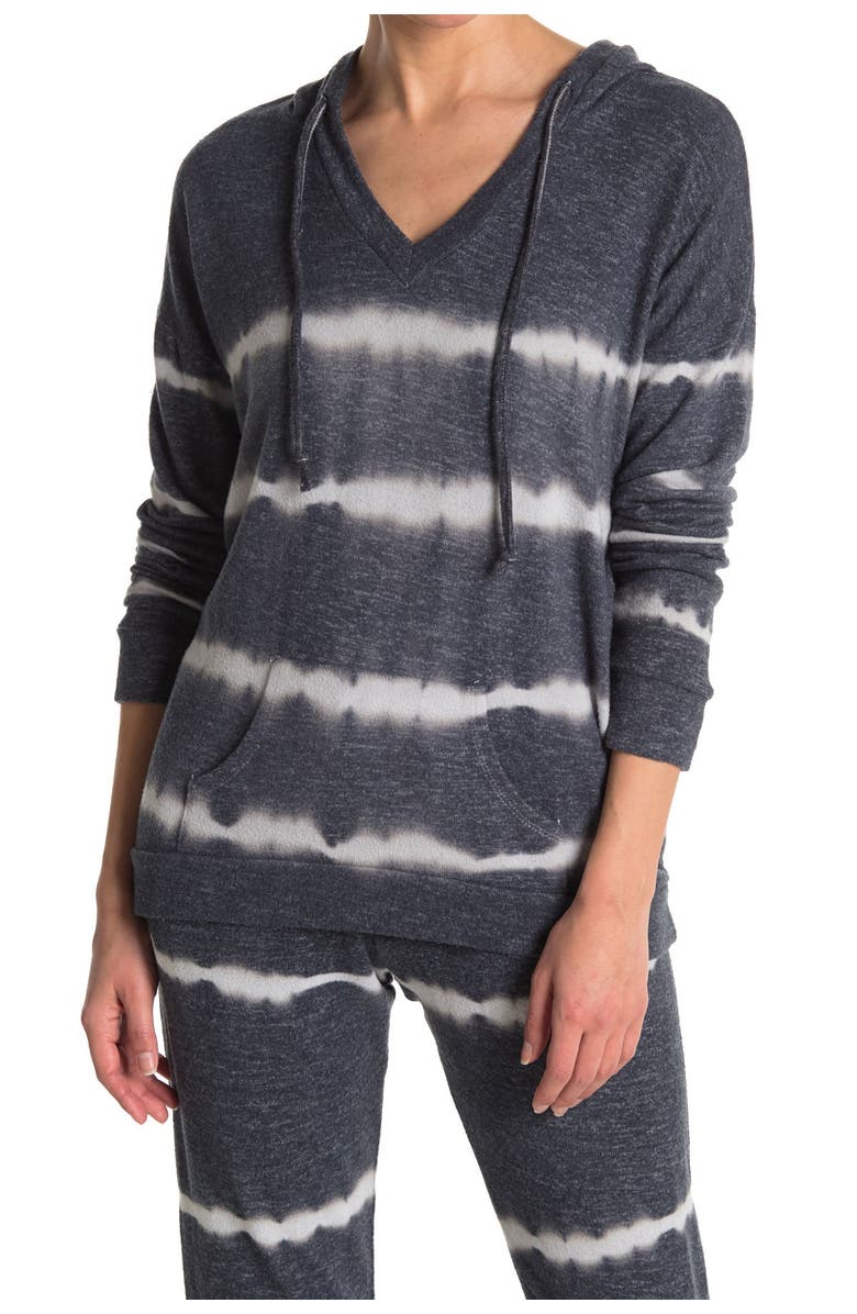 THEO AND SPENCE V-Neck Tie Dye Hoodie, Alternate, color, 