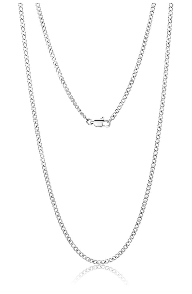 Adornia Men's Water Resistant Cuban Chain Link Necklace, Alternate, color, Silver