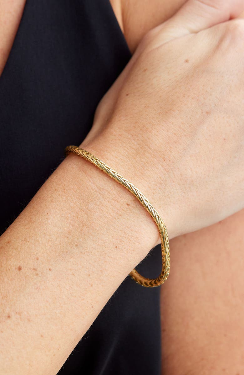 SAVVY CIE JEWELS Cylindrical Wheat Chain Bracelet, Alternate, color, Yellow