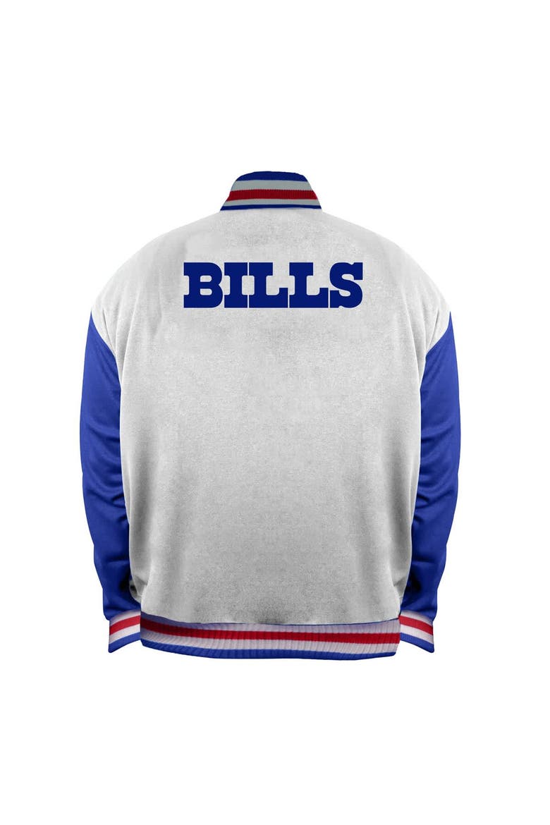 Women's Mitchell & Ness White Buffalo Bills Throwback Plus Size Full-Snap Satin Jacket, Alternate, color, White