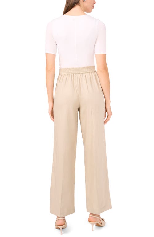 Halogenr Halogen(r) Linen Blend Crop Wide Leg Pants In Taupe Bisque
