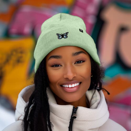 Dalix Butterfly Beanie In Light Green