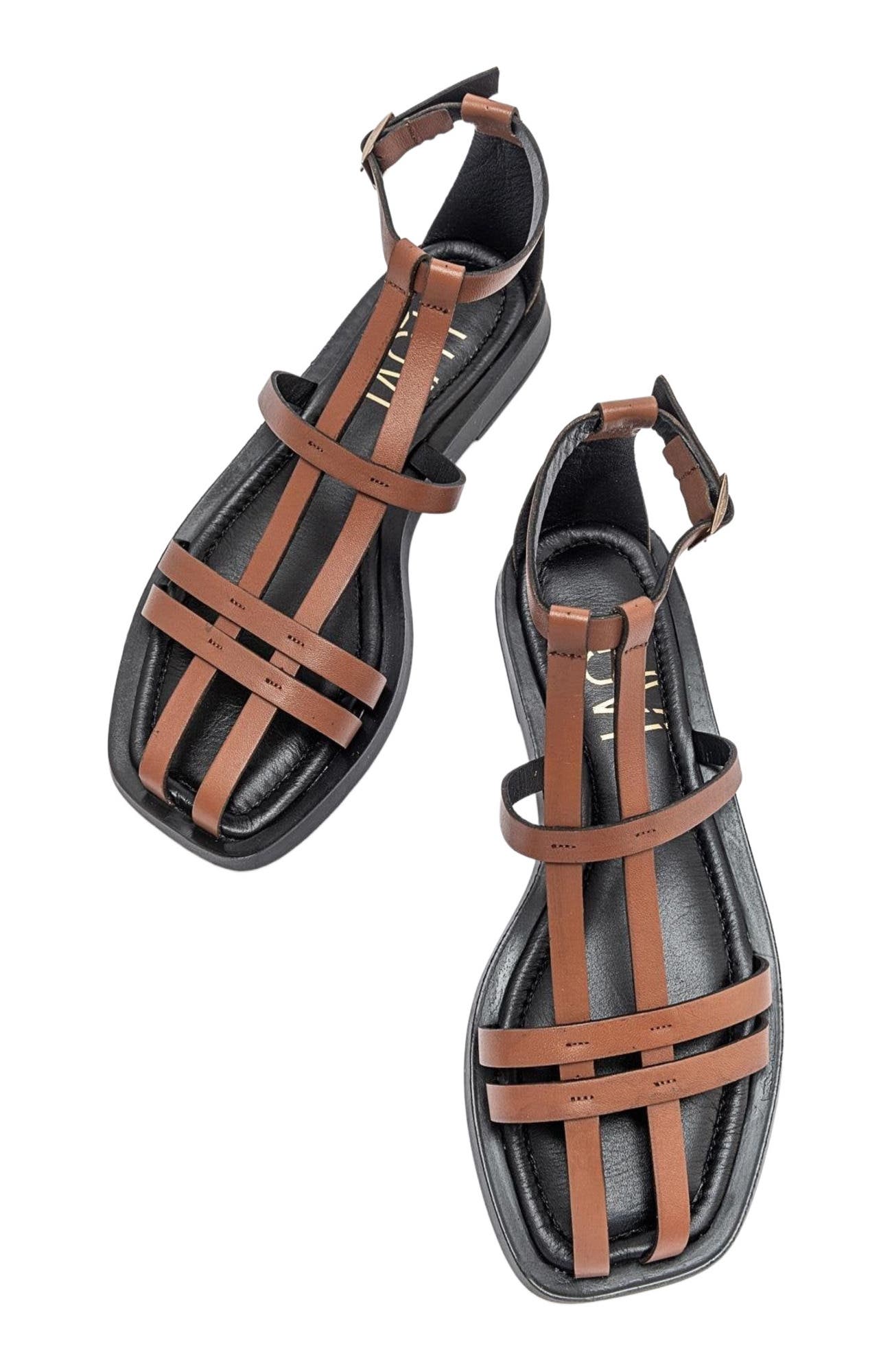 Forever 
Always Shoes Odeil Leather Sandal, Alternate, color, Cognac Brown Leather