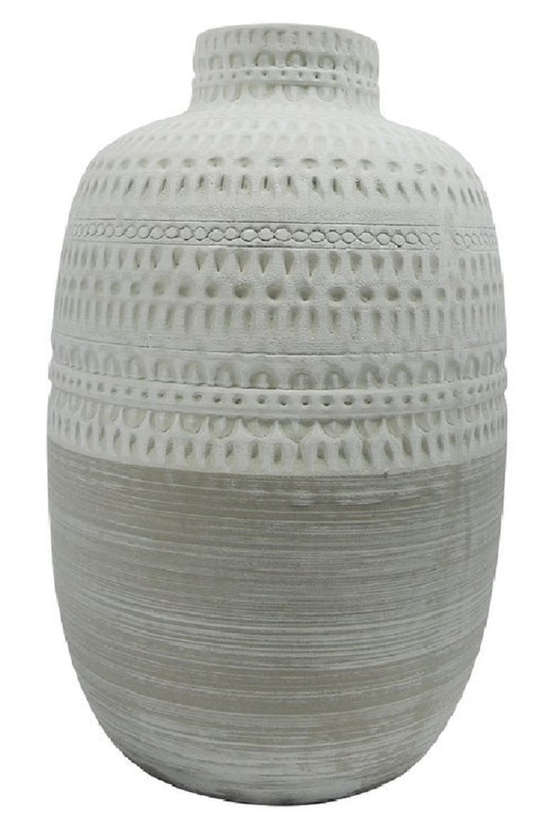 Indented Two-Tone Vase, Main, color, IVORY/BEIGE