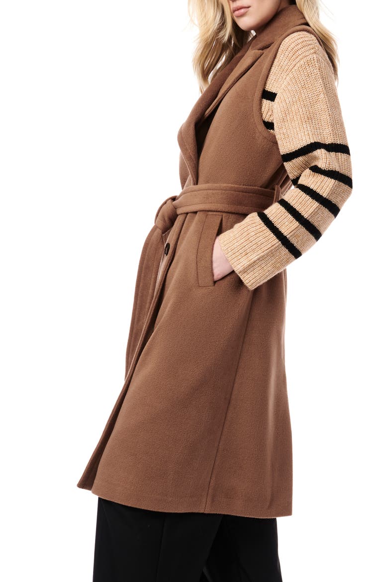 Double Breasted Longline Vest, Alternate, color, CAMEL