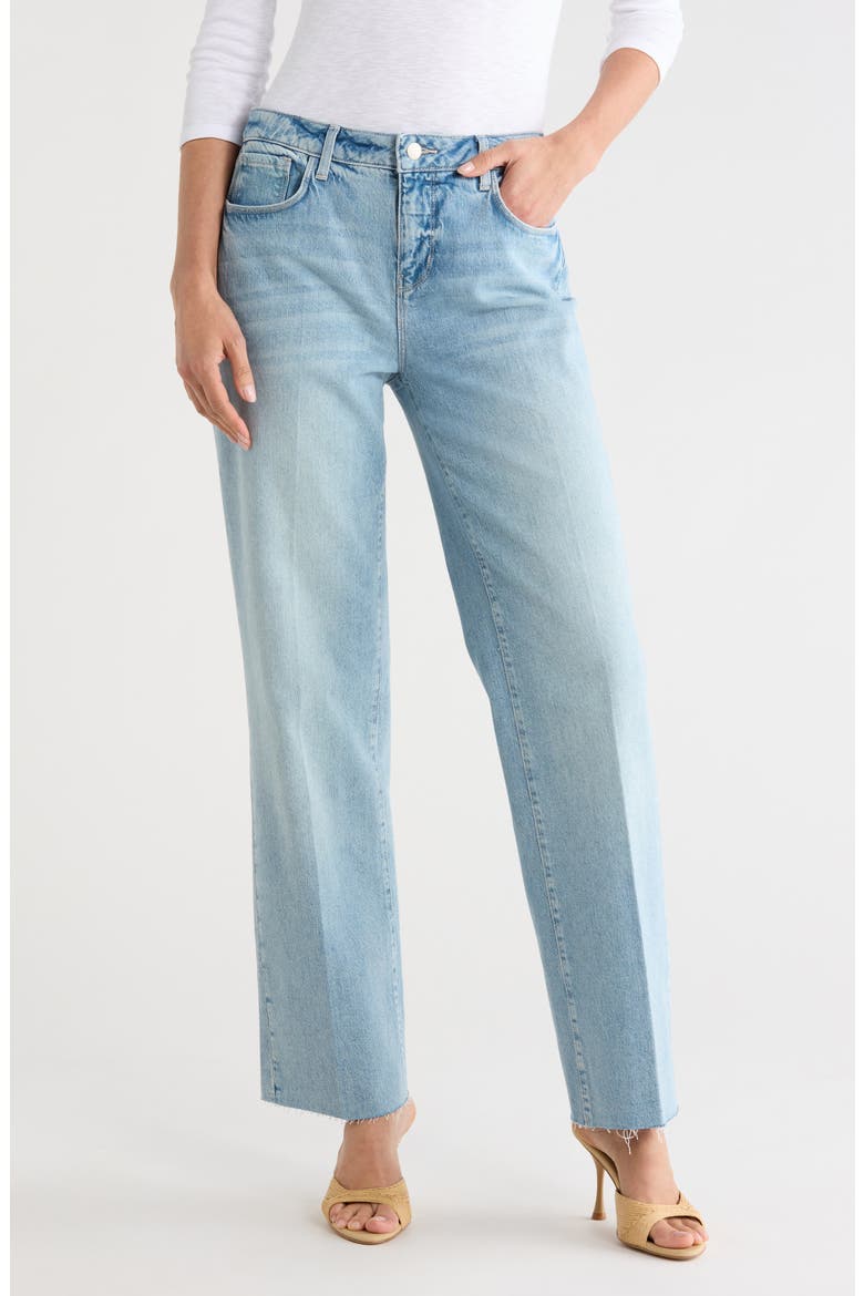Tiana High Waist Raw Hem Wide Leg Jeans, Main, color, PORTER
