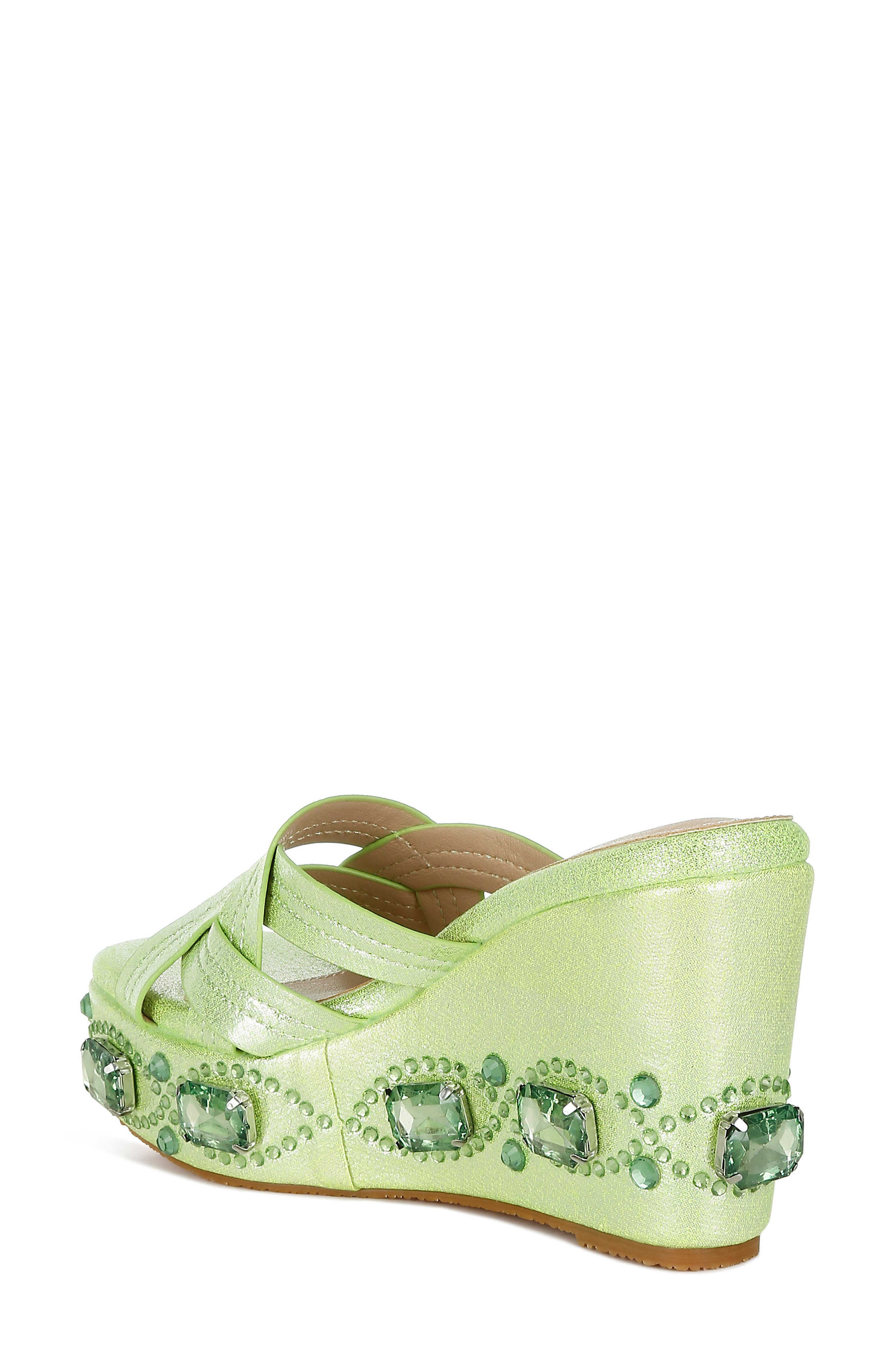 Blistronic Platform Wedge Sandal, Alternate, color, LIME GREEN
