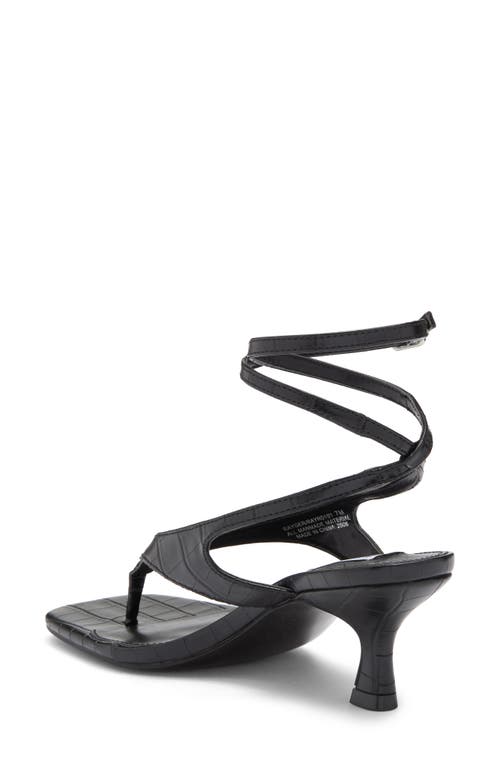 Steve Madden Rayger Ankle Strap Heel Sandal In Black Croc
