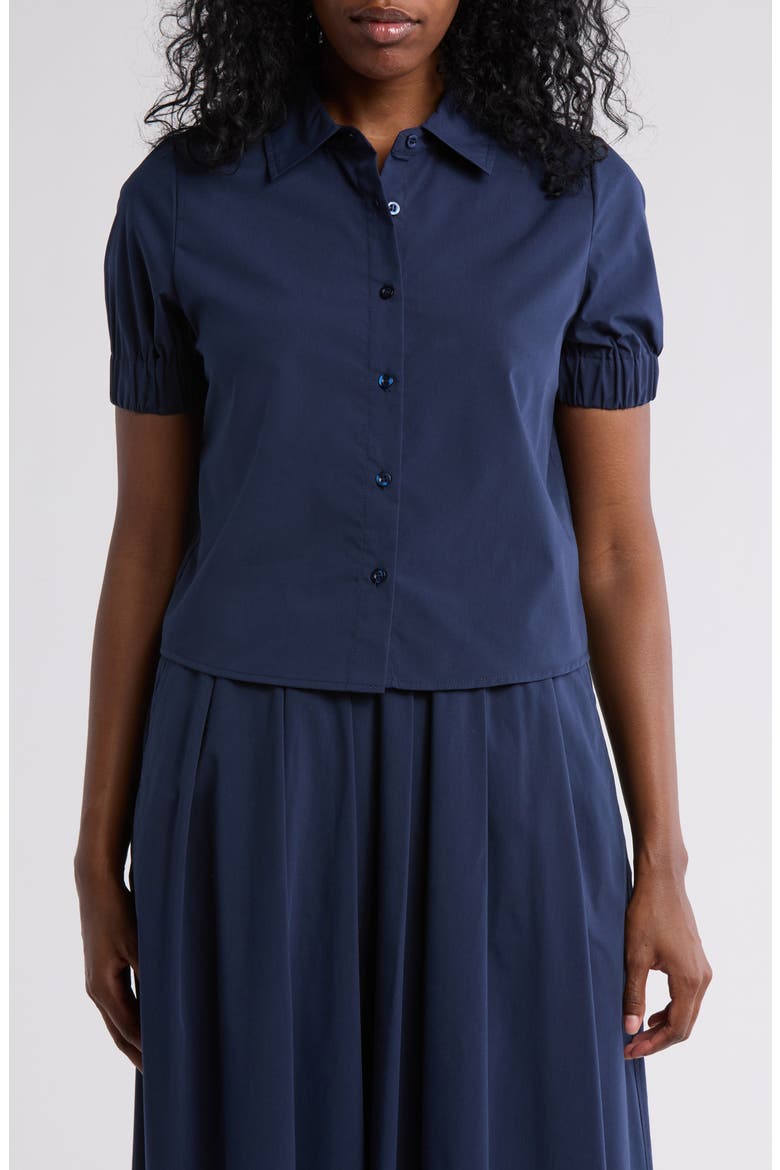 Suzanne Collar Top, Main, color, NAVY BLAZER