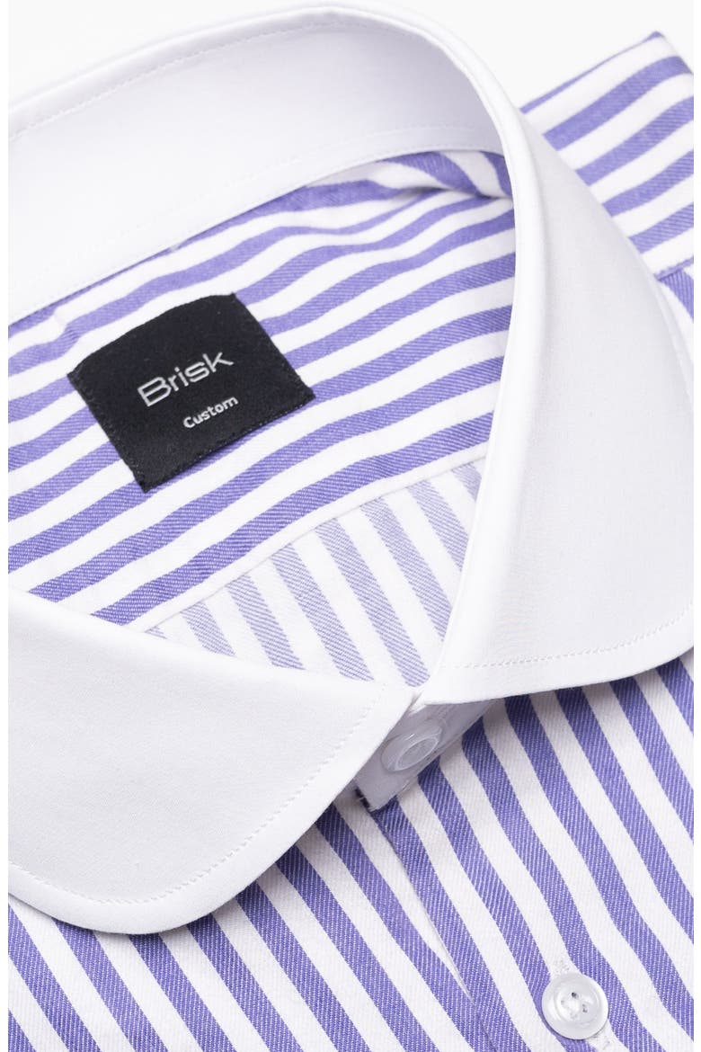 Bengal Twill Stripes Pima Cotton Shirt, Alternate, color, White Club Collar