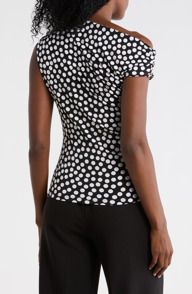 Renee C Asymmetric One-Shoulder Top, Alternate, color, Black/ Ivory