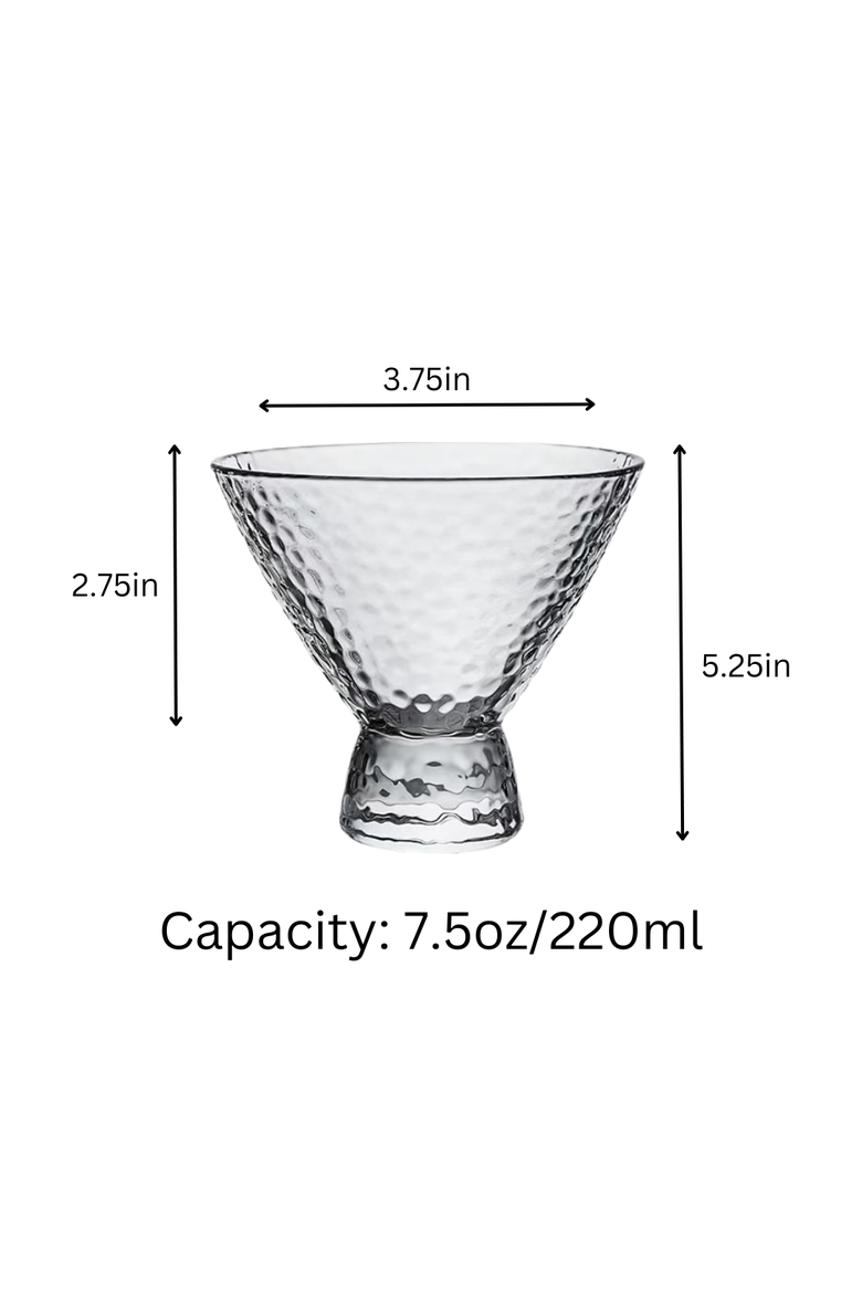 Clear Hammered Cocktail Martini Glasses - Set of 4, Alternate, color, Clear