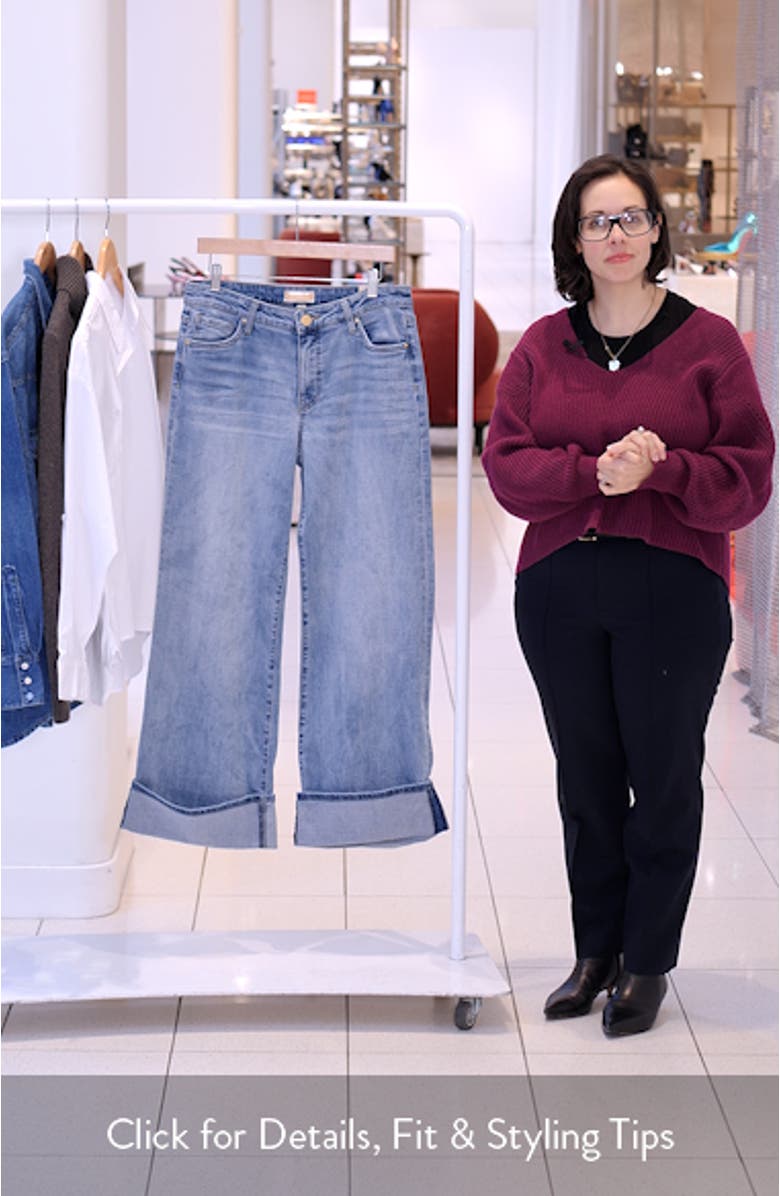 Meg Fab Ab High Waist Cuffed Hem Wide Leg Jeans, sales video thumbnail