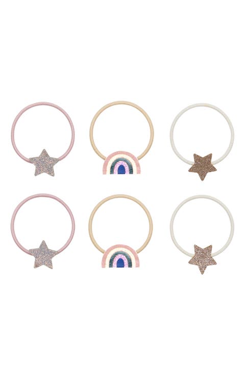 Kids' Rainbow Star Assorted 6-Pack Ponytail Holders (Big Kid)