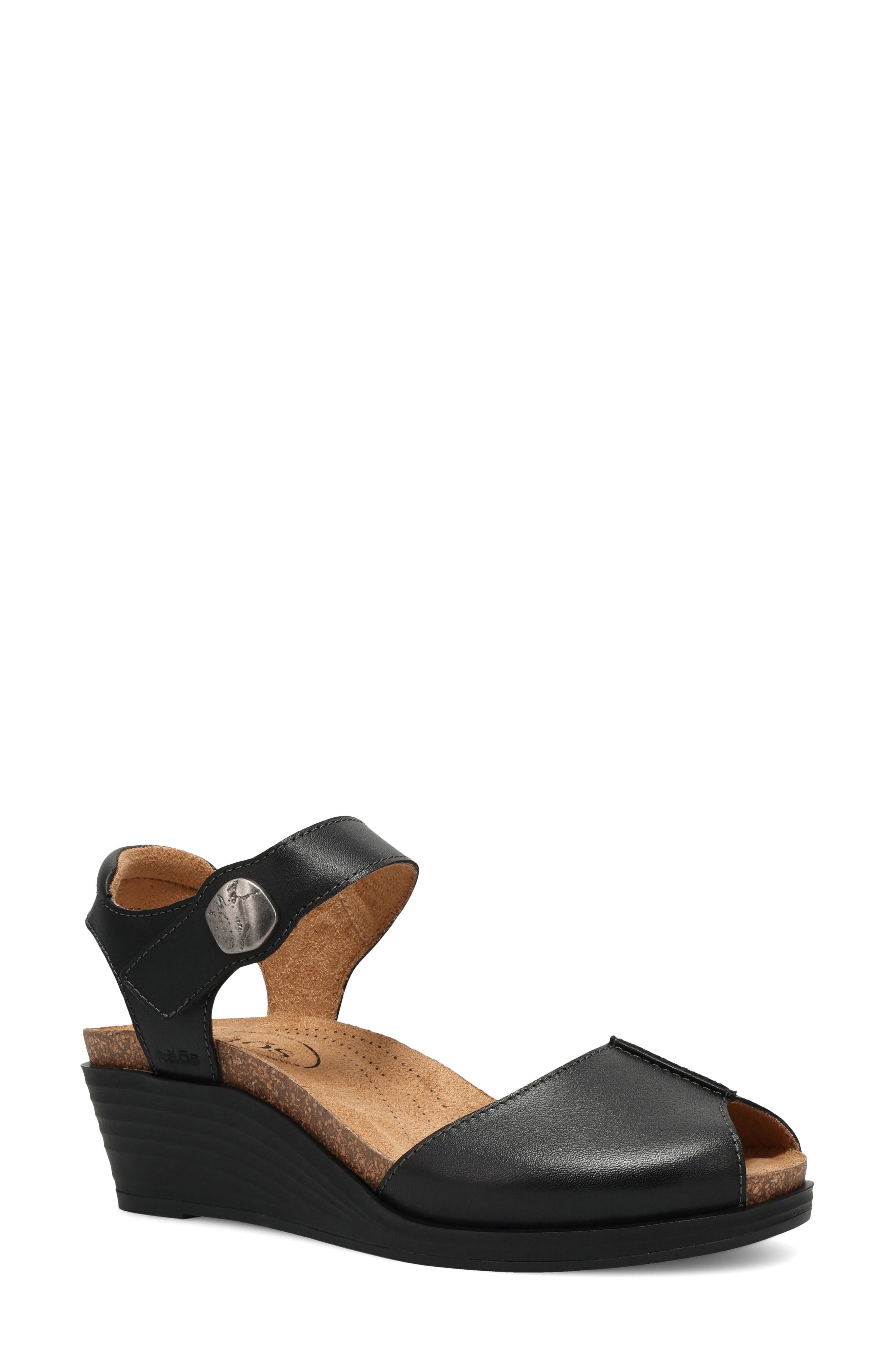 Promise Ankle Strap Peep Toe Platform Wedge Sandal