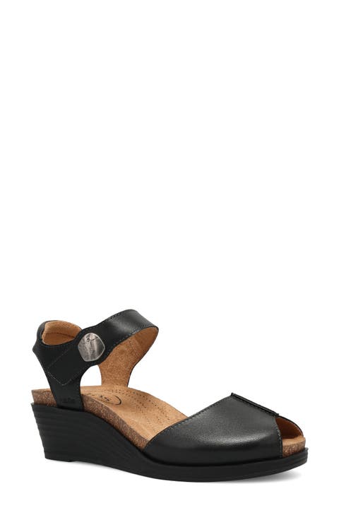 Promise Ankle Strap Peep Toe Platform Wedge Sandal (Women)