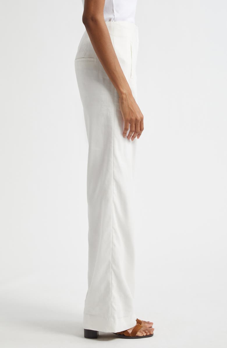 Veronica Beard Jude Wide Leg Linen Blend Pants, Alternate, color, Off White