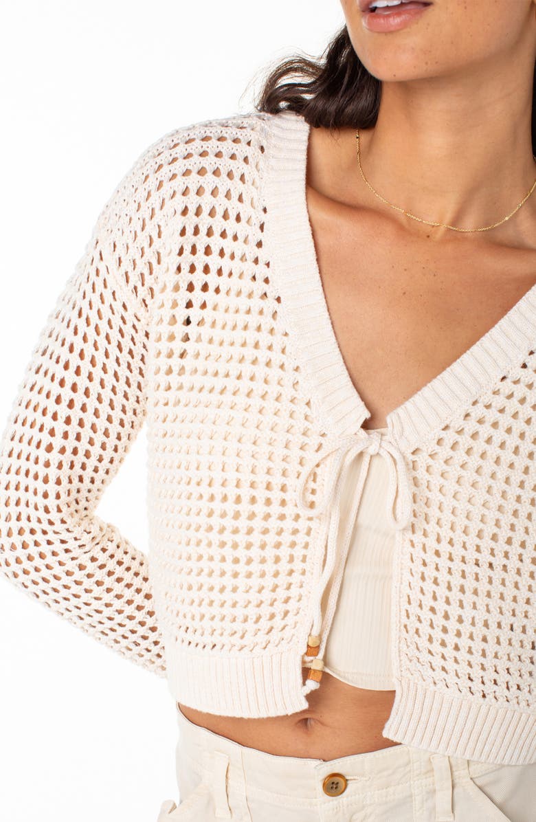 Roxy Ivy Open Stitch Tie Cardigan, Alternate, color, 