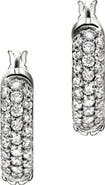 John Hardy JH Essential Hoop Earrings, Sterling Silver, Diamonds, 13mm