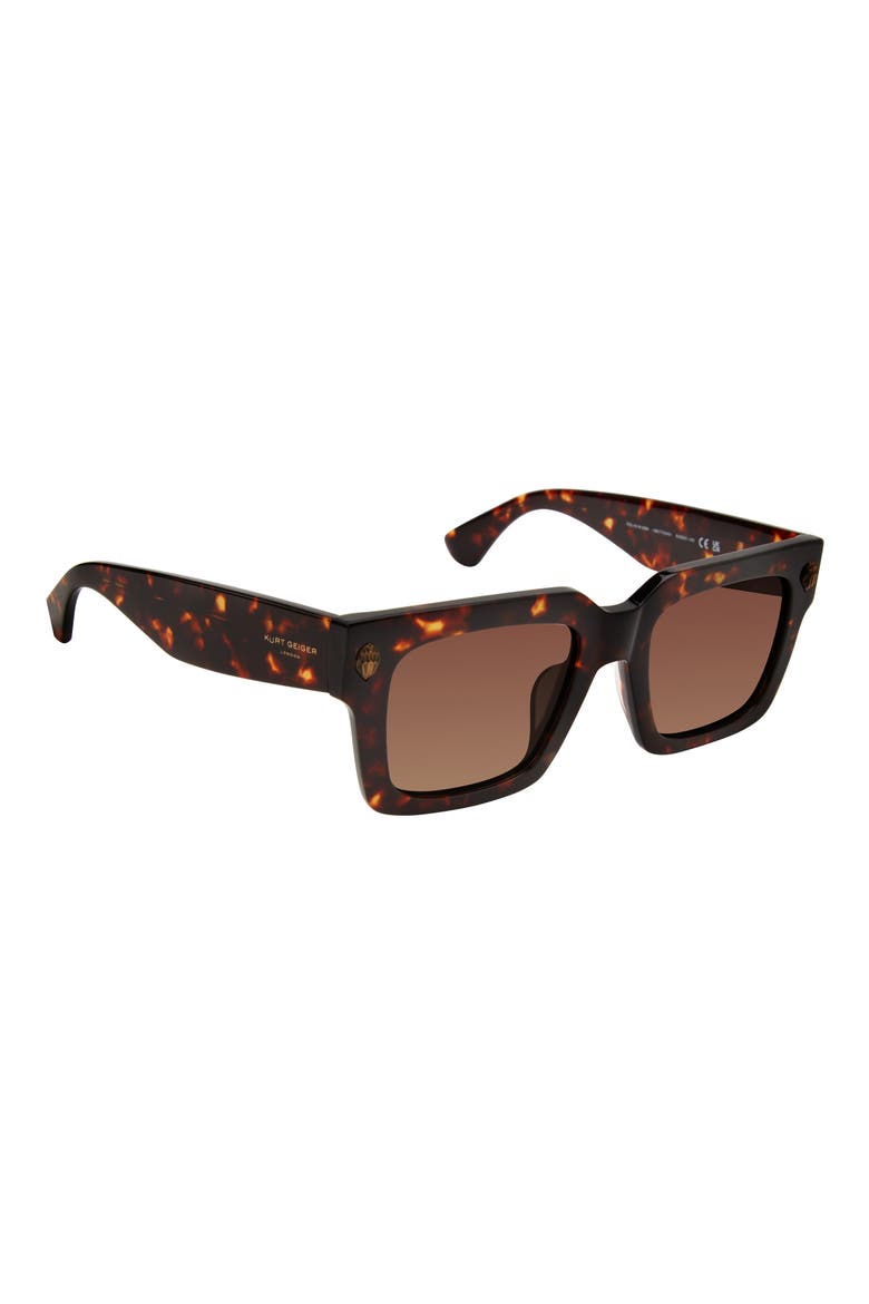50mm Square Sunglasses, Alternate, color, HAVANA/ BROWN
