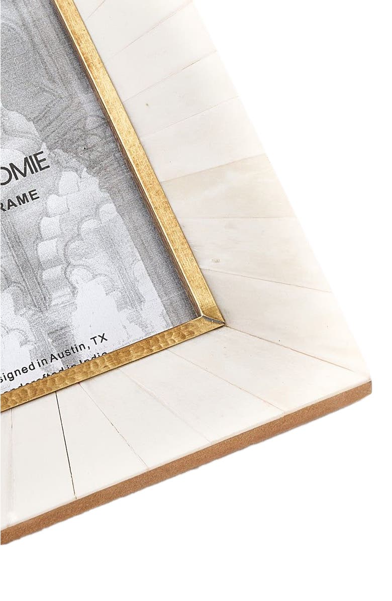 Matr Boomie Mukhendu Picture Frame - Bone, Brass Inlay, Alternate, color, White