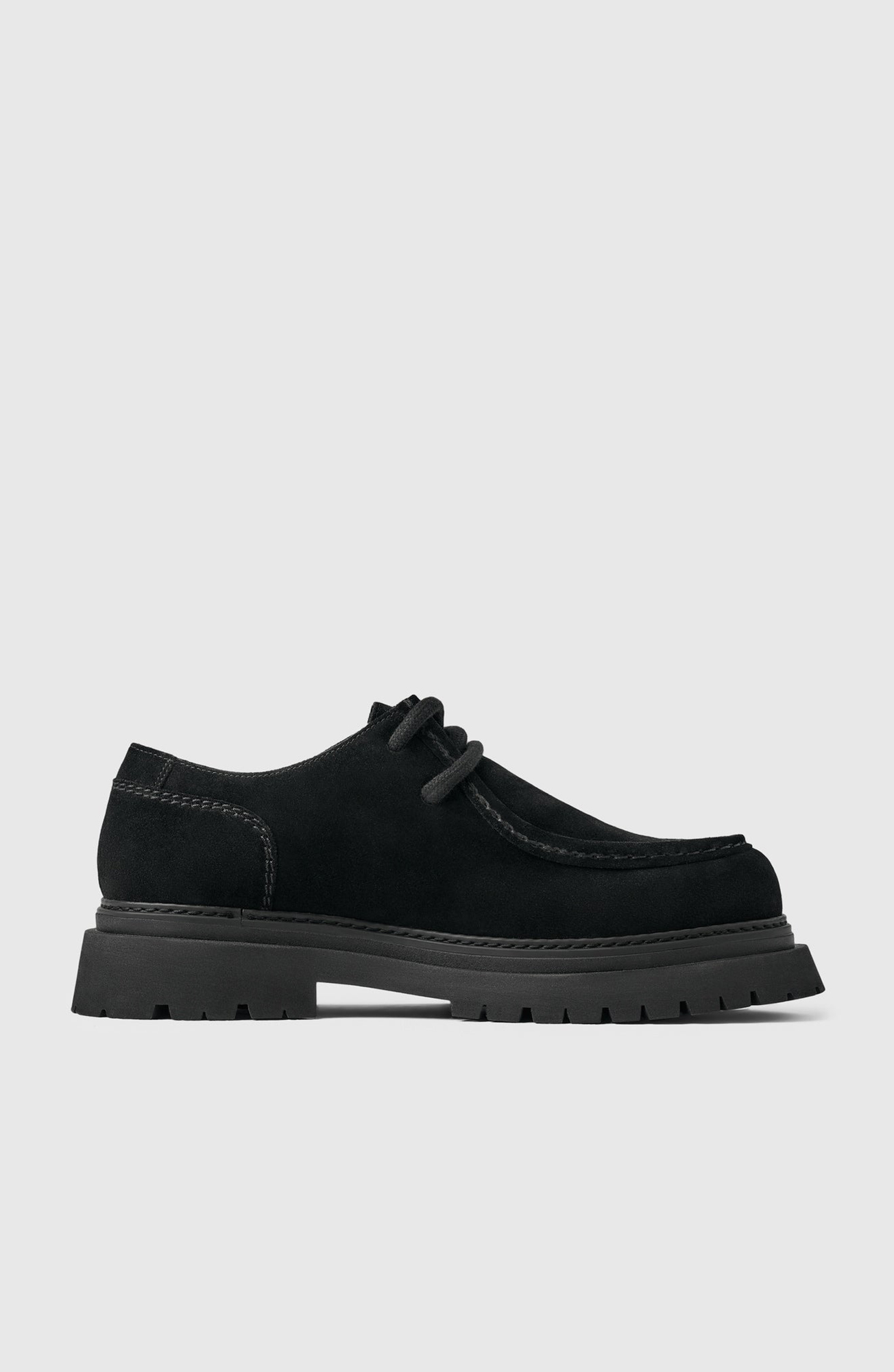 The Atelier Suede Lace-up Shoe, Main, color, Black