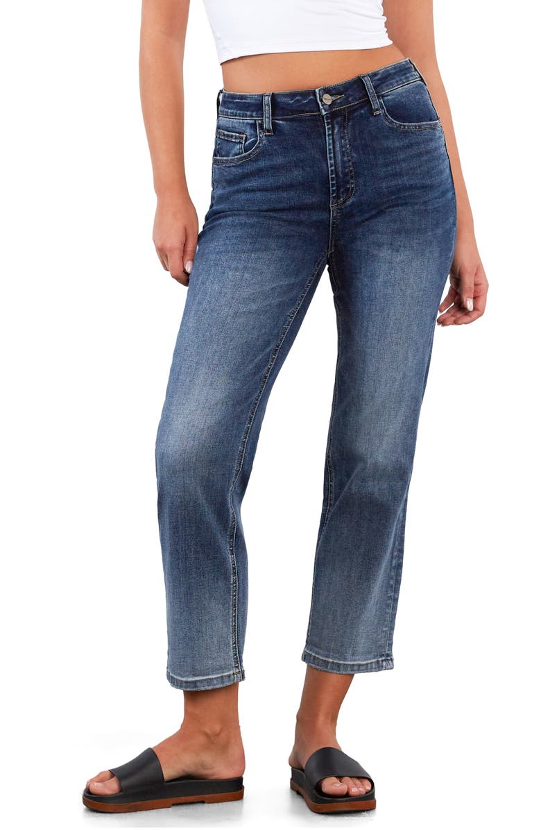 HINT OF BLU Ankle Slim Straight Leg Jeans, Main, color, Corsica Blue