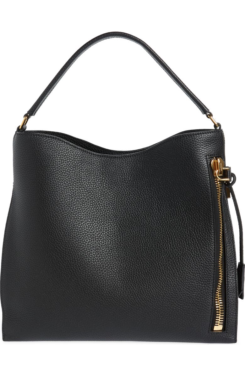 TOM FORD Small Alix Grain Leather Hobo Bag, Main, color,