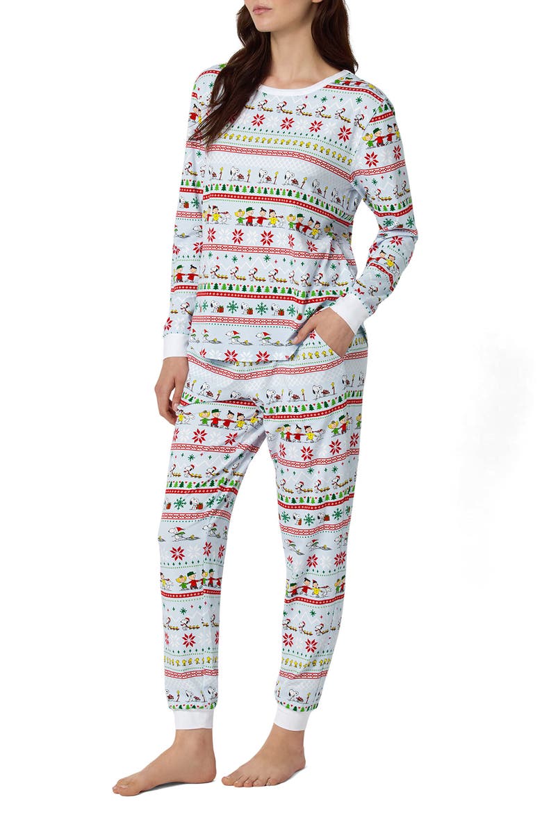 Peanuts Winter Parade Organic Cotton Pajamas, Alternate, color, PEANUTS WINTER PARADE