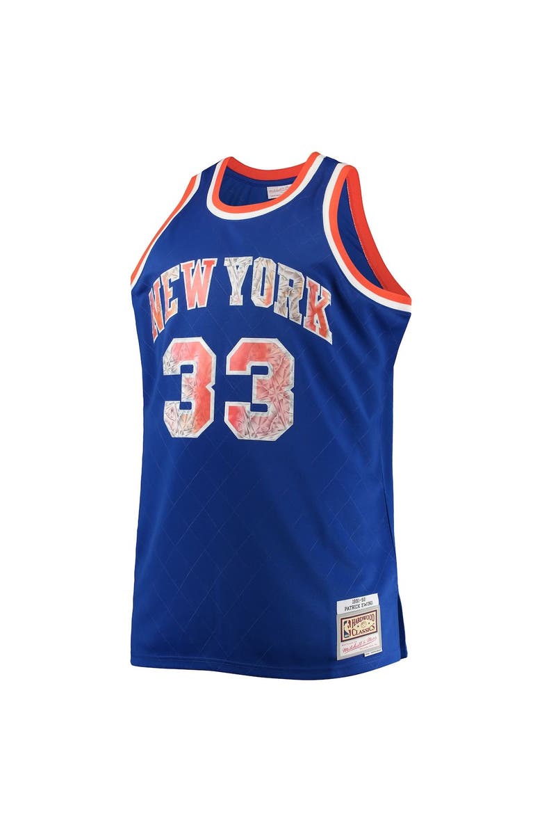 Mitchell & Ness Men's Mitchell & Ness Patrick Ewing Blue New York Knicks Big & Tall 1991/92 NBA 75th Anniversary Diamond Swingman Jersey, Alternate, color, 