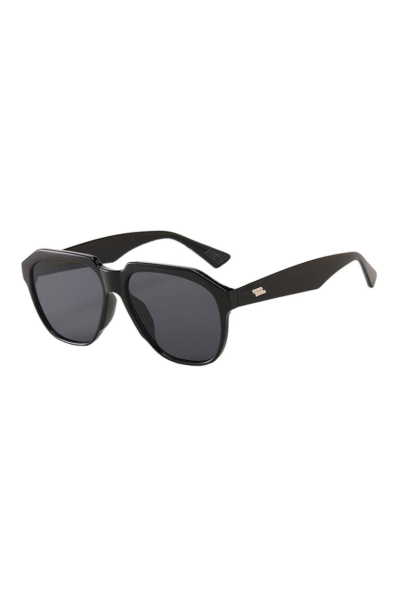 Wynter 58mm Aviator Sunglasses, Main, color, BLACK/ BLACK