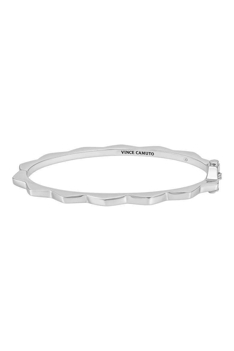 Geometric Hinged Bangle Bracelet, Main, color, SILVER