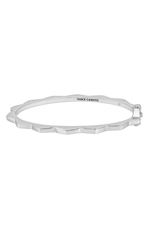 Geometric Hinged Bangle Bracelet