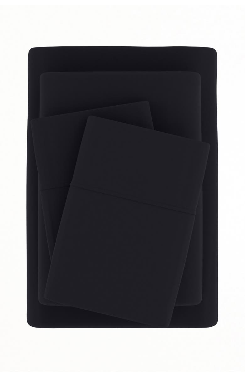 HOMESPUN Premium Ultra Soft 4-Piece Bed Sheets Set, Alternate, color, Black
