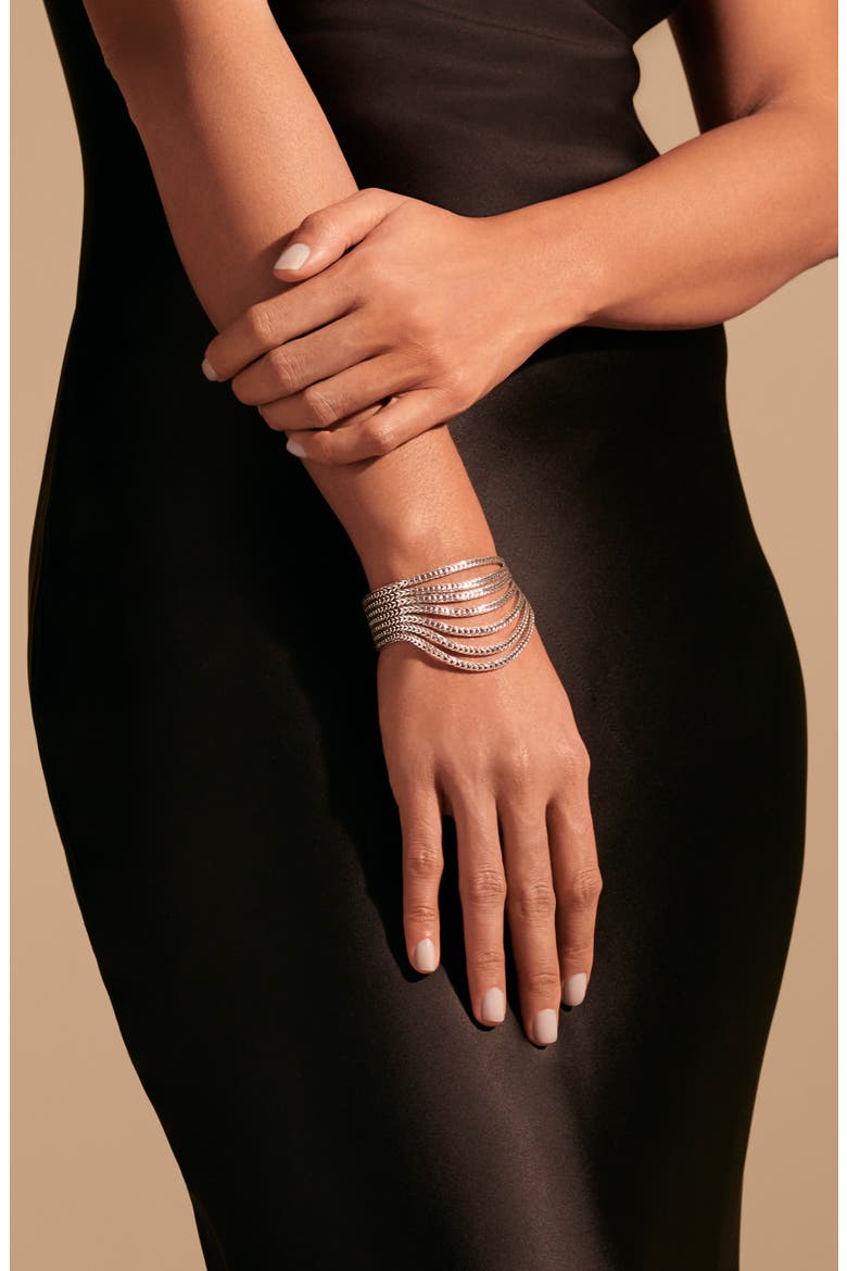 Flat Classic Multi Row Bracelet, Alternate, color, SILVER