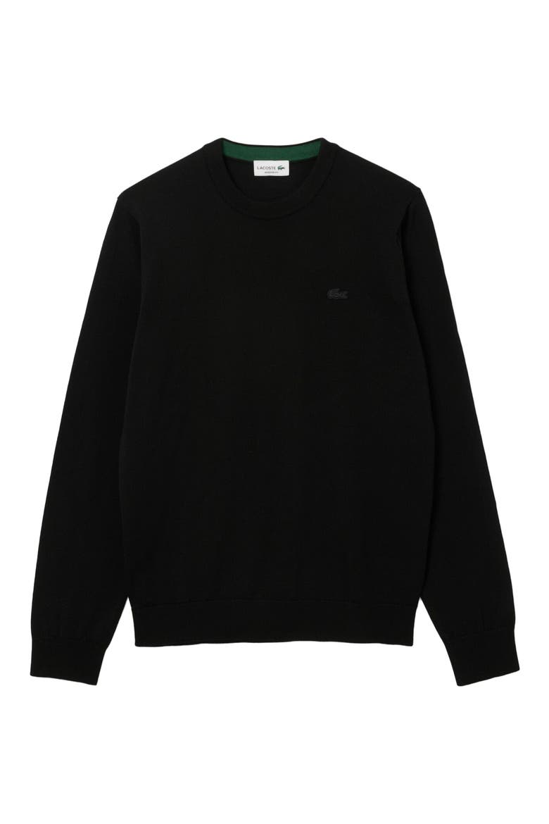 Merino Wool Crewneck Sweater, Alternate, color, NOIR