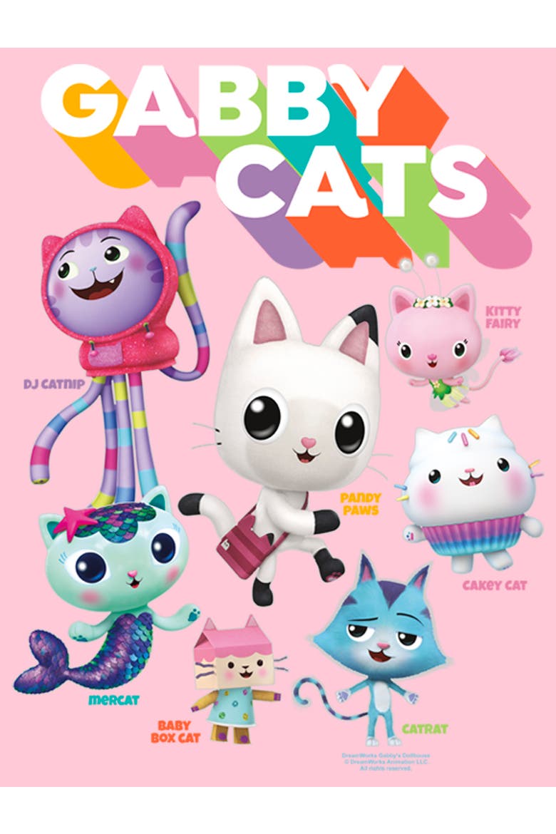 Girls' Kitty Characters Graphic Tee, Alternate, color, Light Pink
