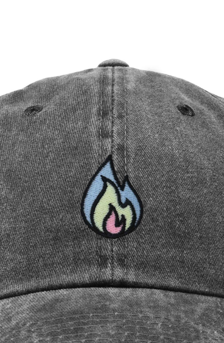 Dalix Fire Dad Hat, Alternate, color, Washed Black