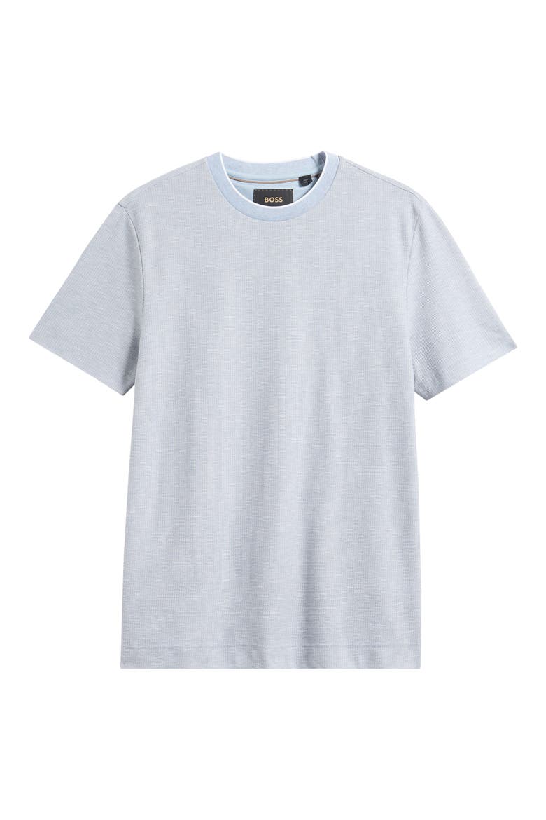 Tesar Tipped Textured Cotton & Silk T-Shirt, Alternate, color, OPEN BLUE