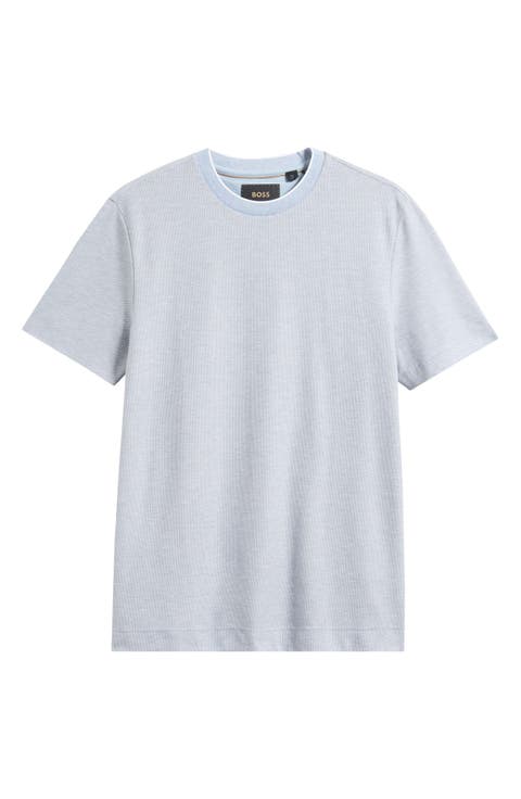 Tesar Tipped Textured Cotton & Silk T-Shirt